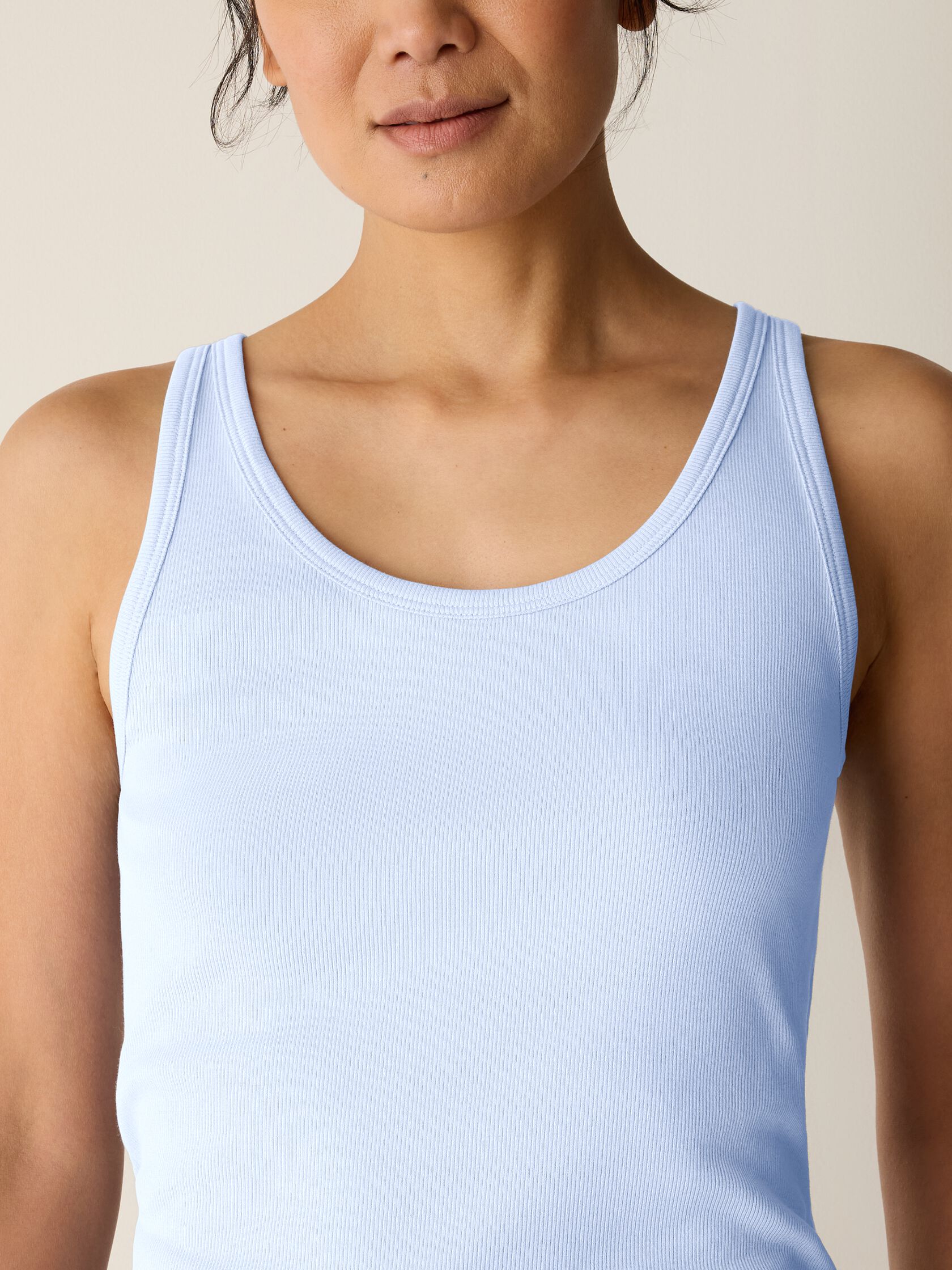 Organic Cotton Stretch Rib Scoop Neck Tank