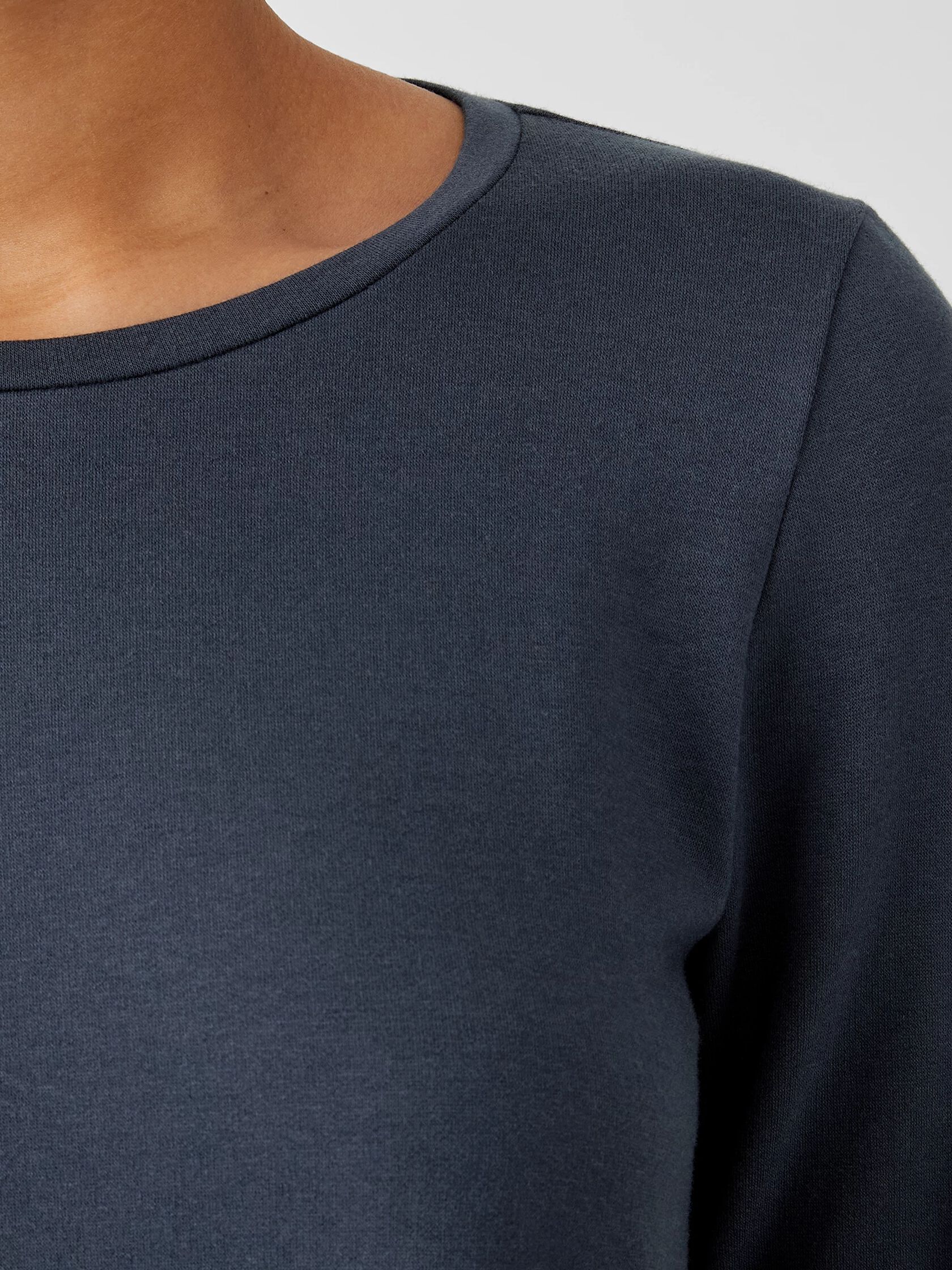 Cozy Brushed Terry Jewel Neck Top