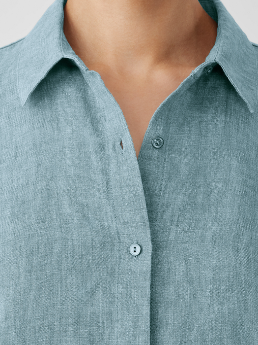 Washed Organic Linen Délavé Short-Sleeve Shirt