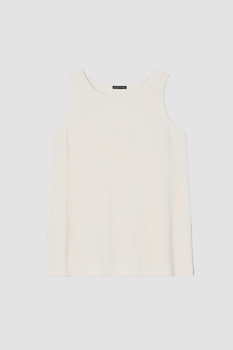 Silk Georgette Crepe Ballet Neck Tank Silk Georgette Crepe Ballet Neck Tank
