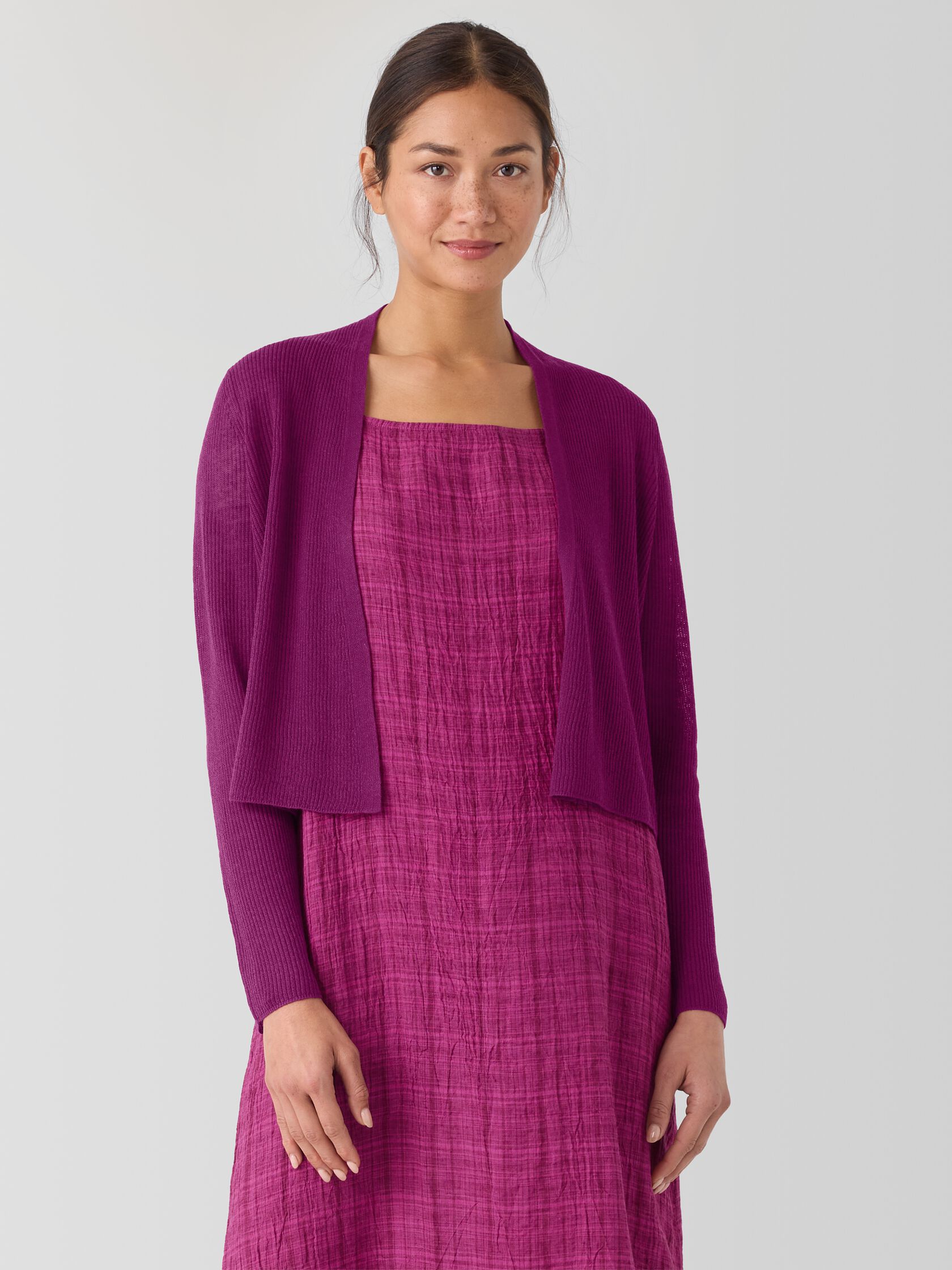 Organic Linen Cotton Cropped Cardigan