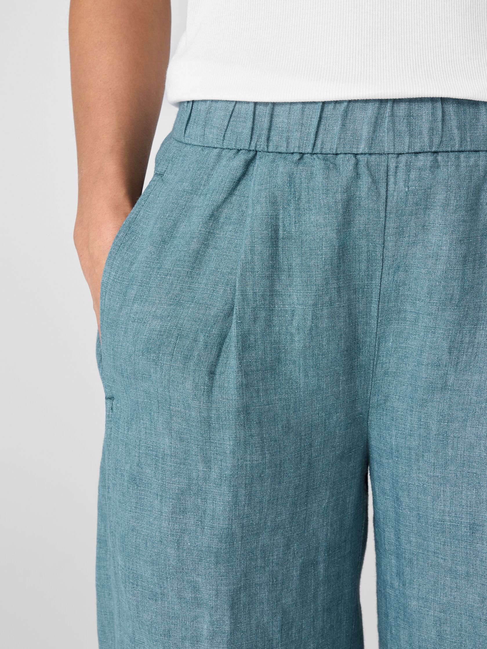 Washed Organic Linen Délavé Lantern Pant