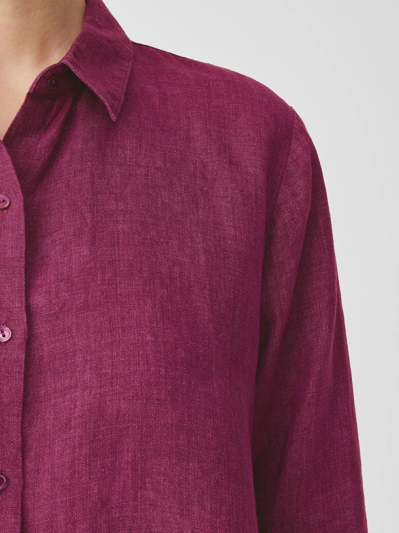 Washed Organic Linen Delave Classic Collar Shirt