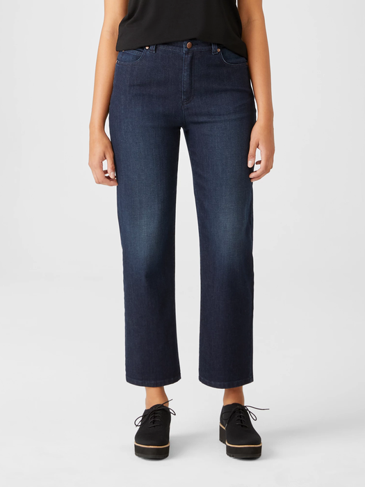 Organic Cotton Stretch Straight Ankle Jean | EILEEN FISHER