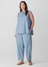 Airy Organic Cotton Twill Sleeveless Shirt