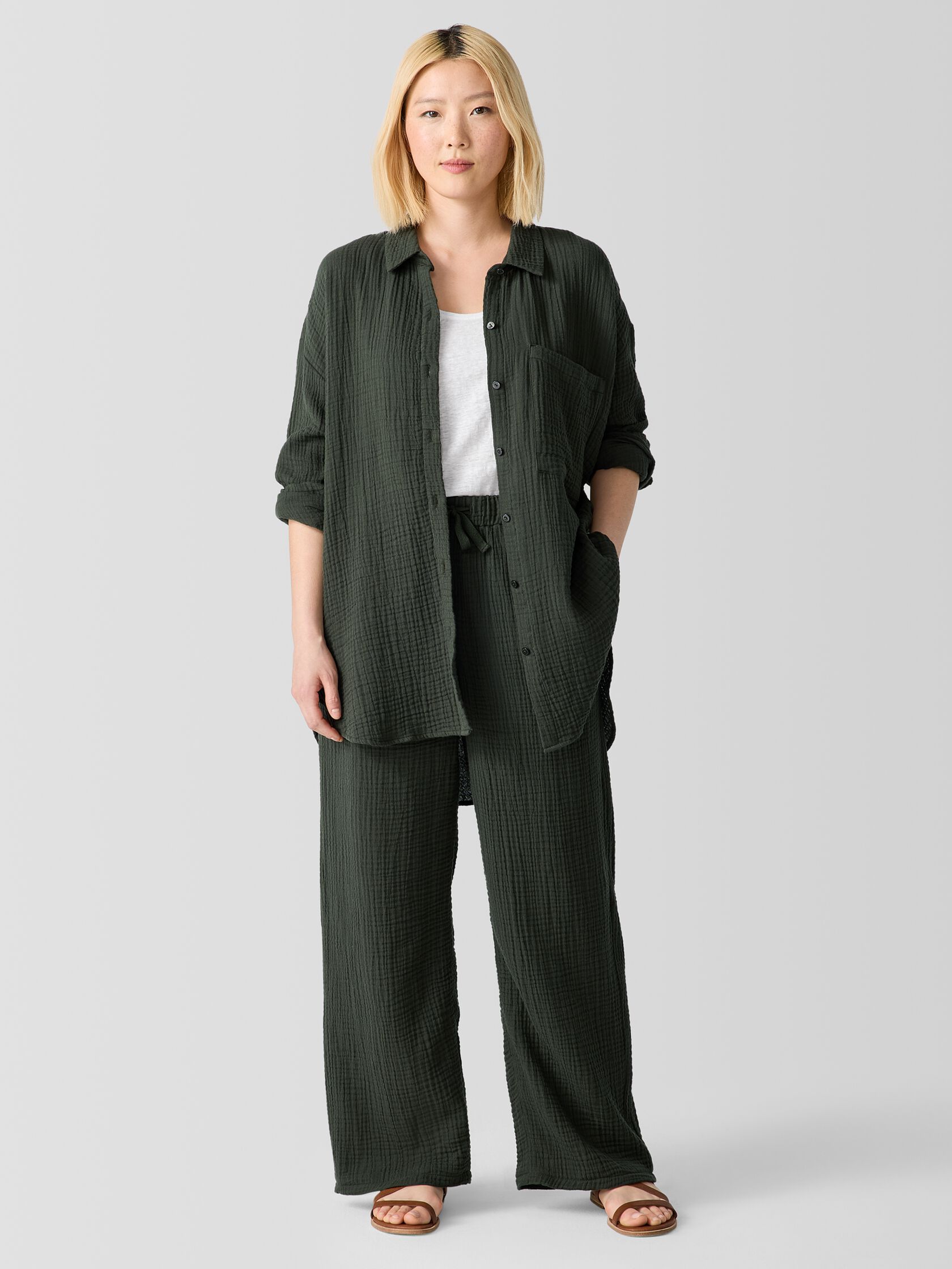 Organic Cotton Lofty Gauze Straight Pant