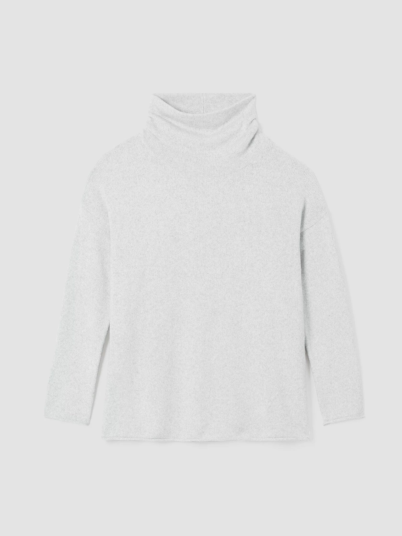 Cotton and Recycled Cashmere Turtleneck Long Top