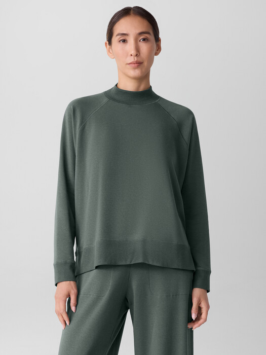 Cozy Brushed Terry Hug Mock Neck Top