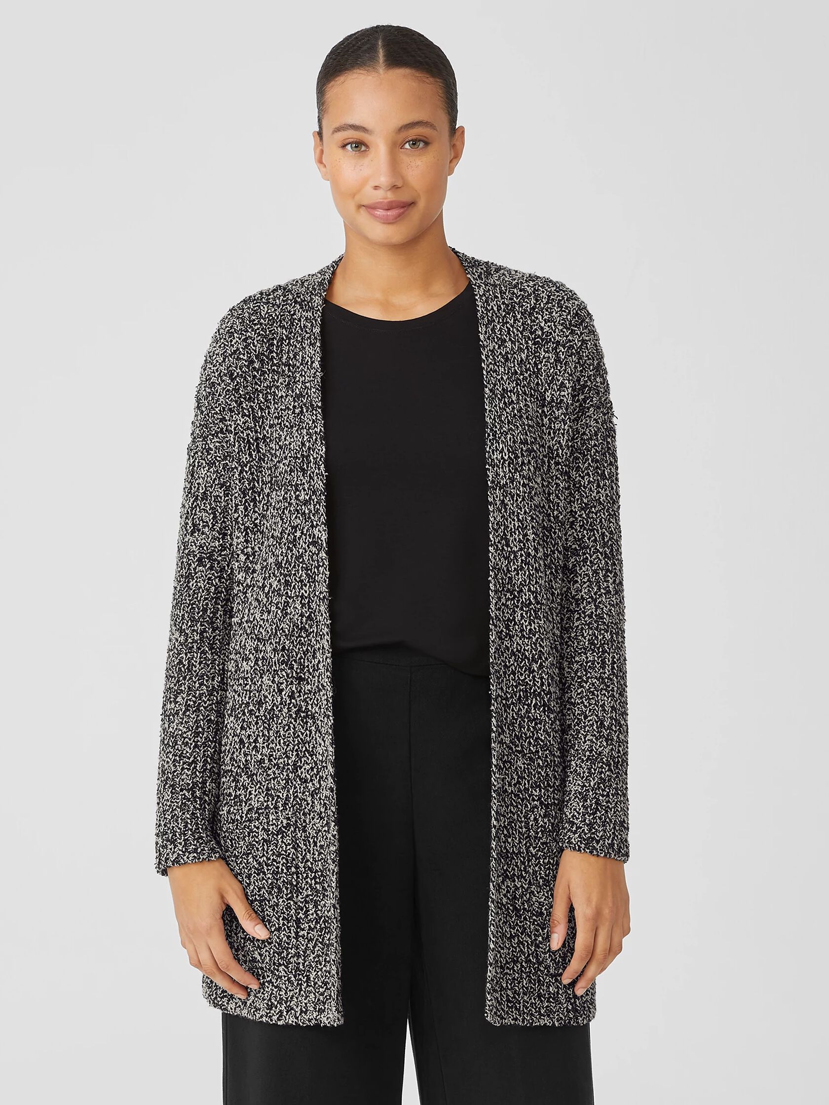 Peruvian Organic Cotton Boucle Cardigan | EILEEN FISHER