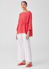 Garment-Dyed Handkerchief Linen Drawstring Top