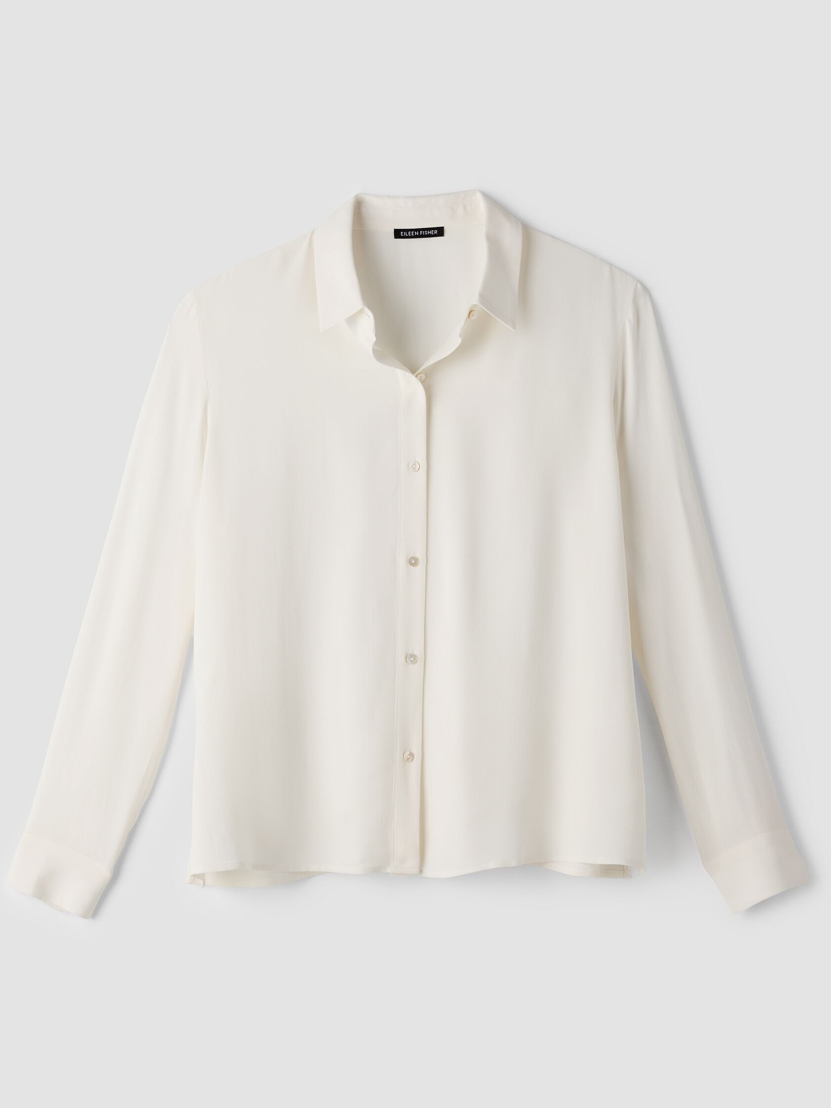 Silk Georgette Crepe Classic Collar Shirt