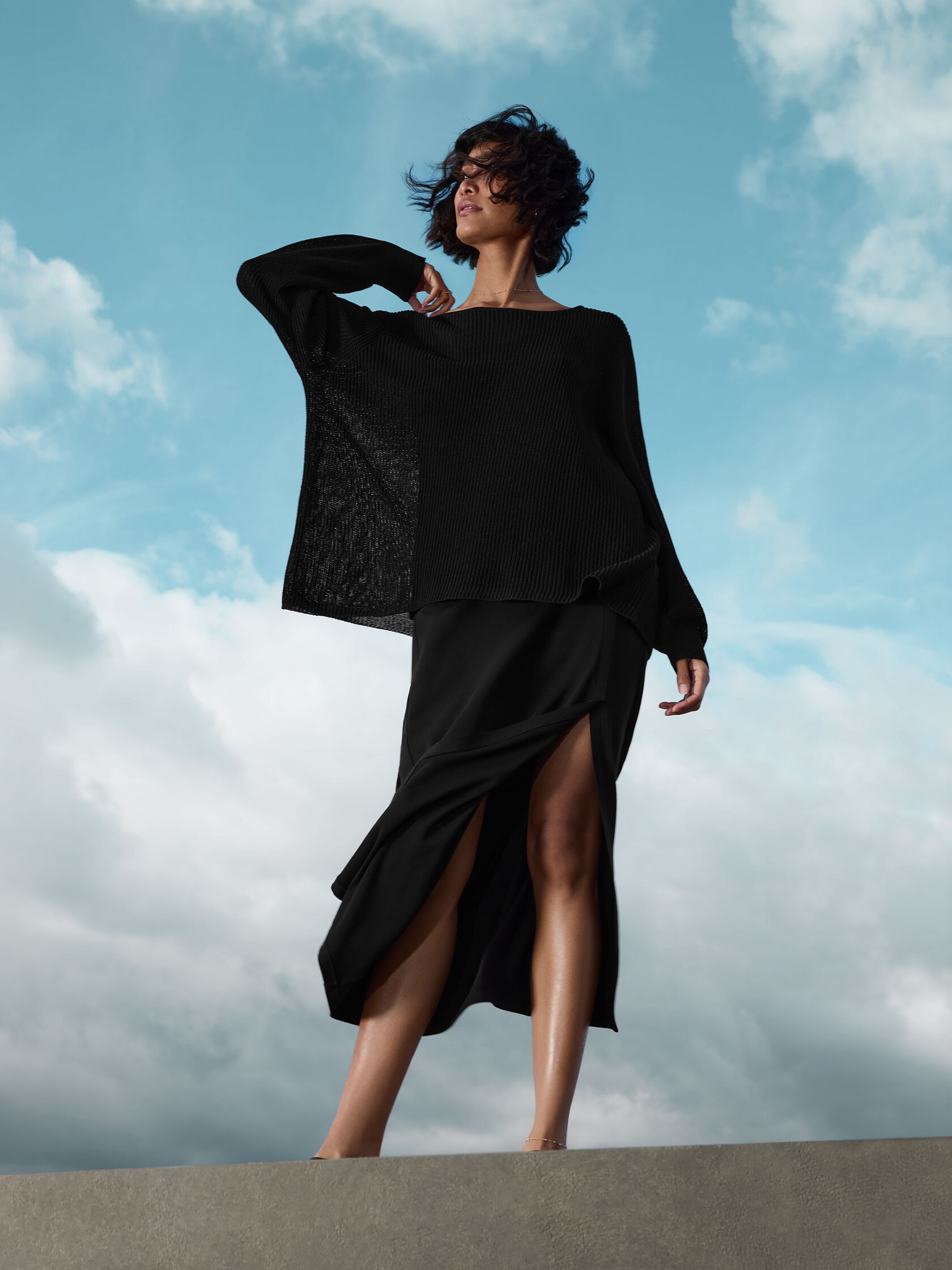 Stretch Jersey Knit Straight Skirt