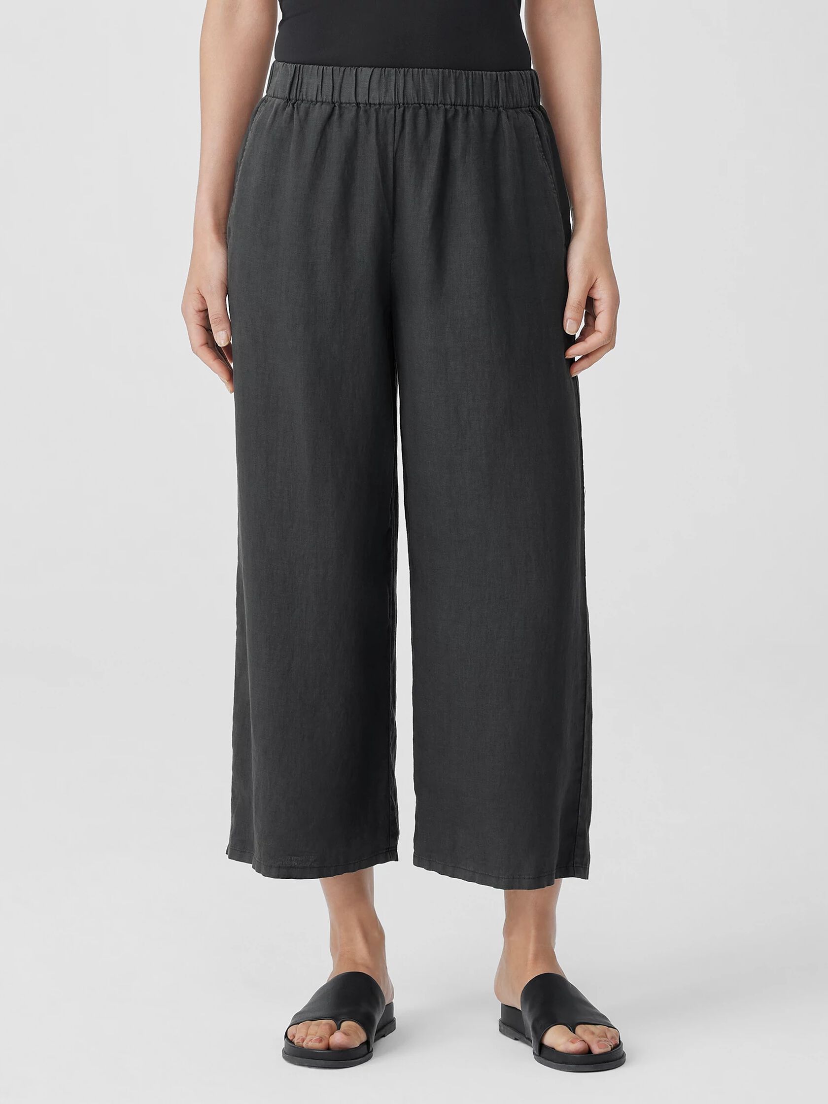 Garment-Dyed Organic Linen Wide-Leg Pant | EILEEN FISHER