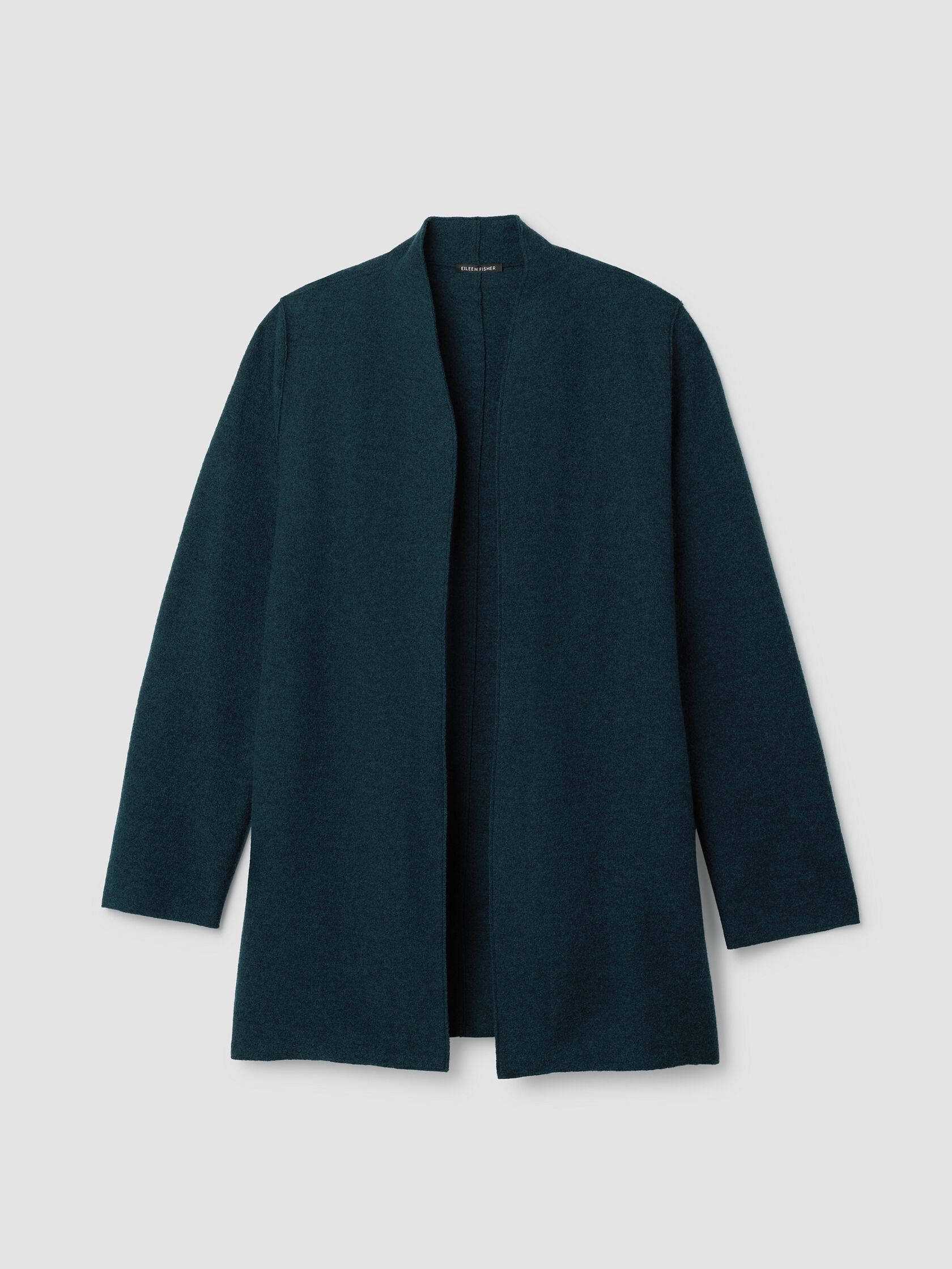 Lightweight Boiled Wool High Collar Jacket in Regenerative Wool