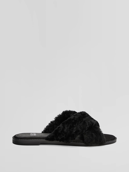 Cross Shearling Slipper