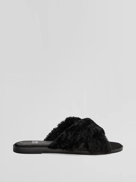 Cross Shearling Slipper