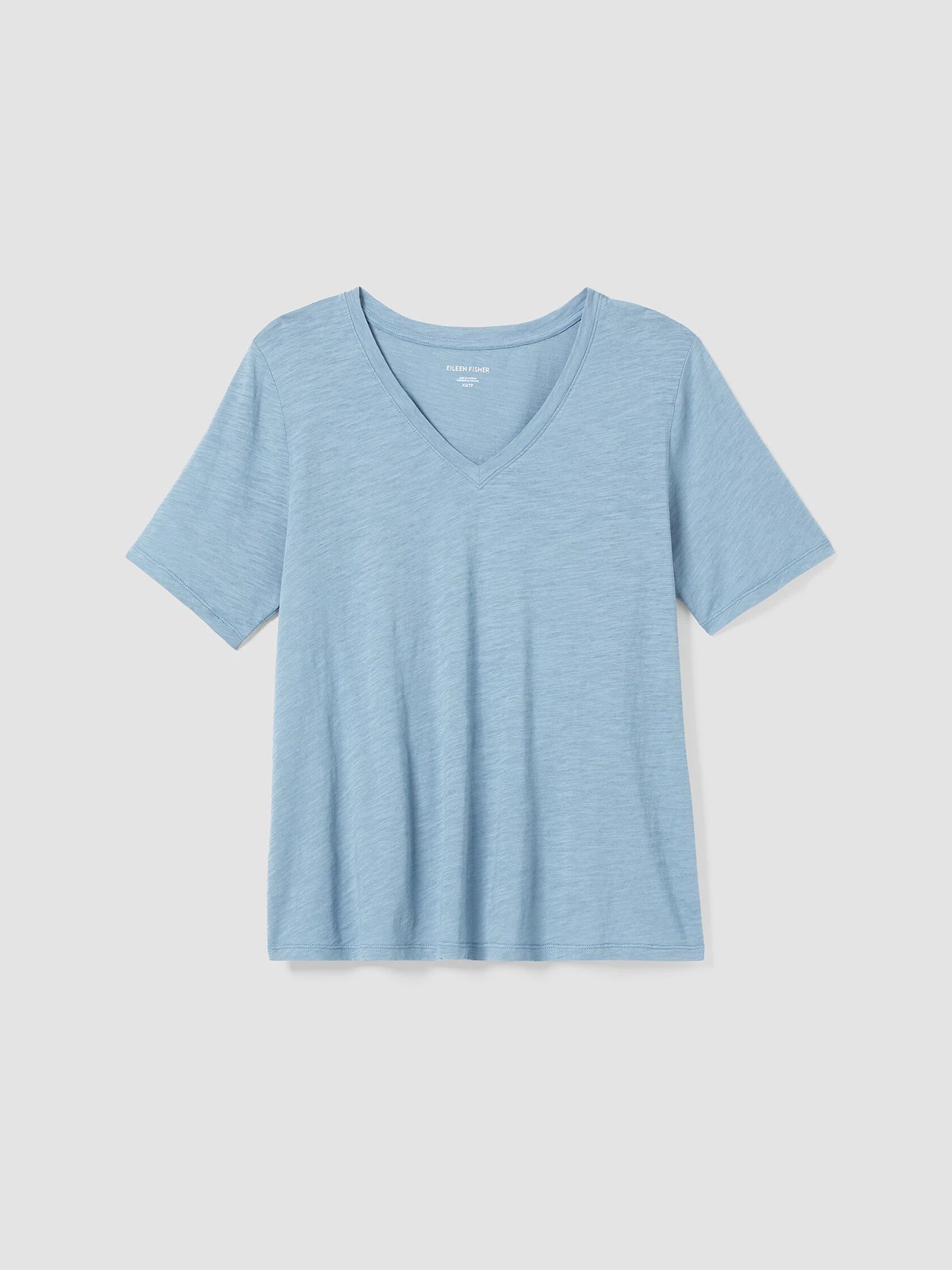 Organic Cotton Slub V-Neck Tee