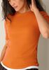 Organic Cotton Stretch Rib Crew Neck Tee