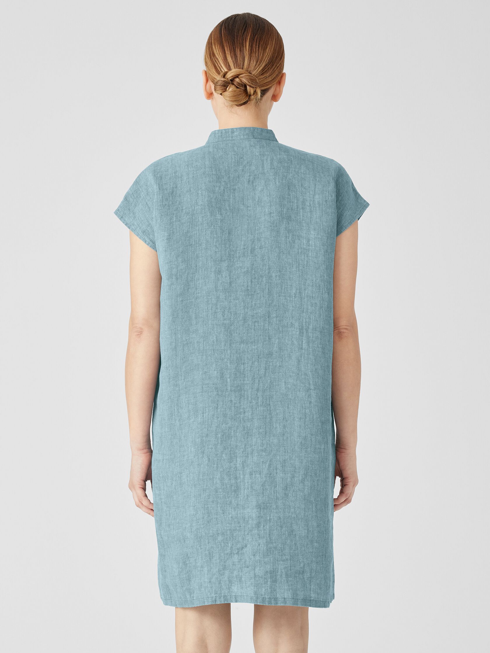 Washed Organic Linen Delave Shirtdress