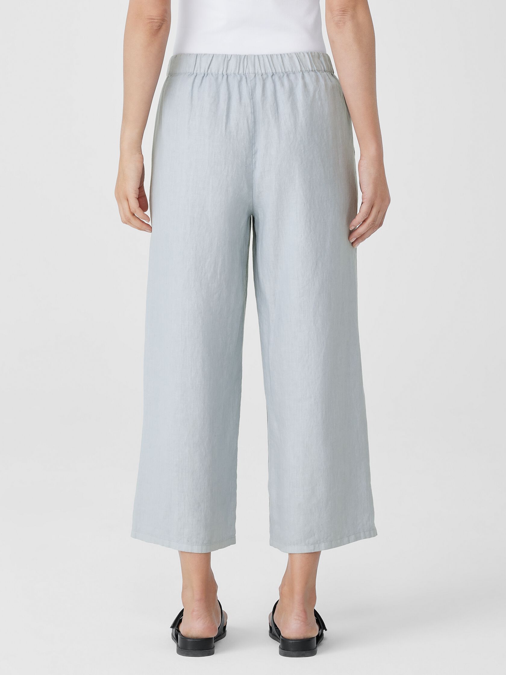Garment-Dyed Organic Linen Wide-Leg Pant