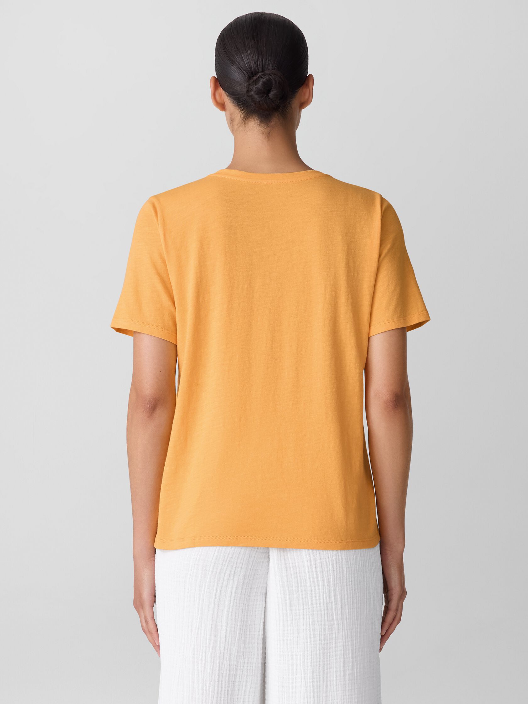 Organic Cotton Slubby Jersey V-Neck Tee