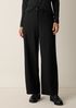 Felted Wool Jersey Wide-Leg Trouser