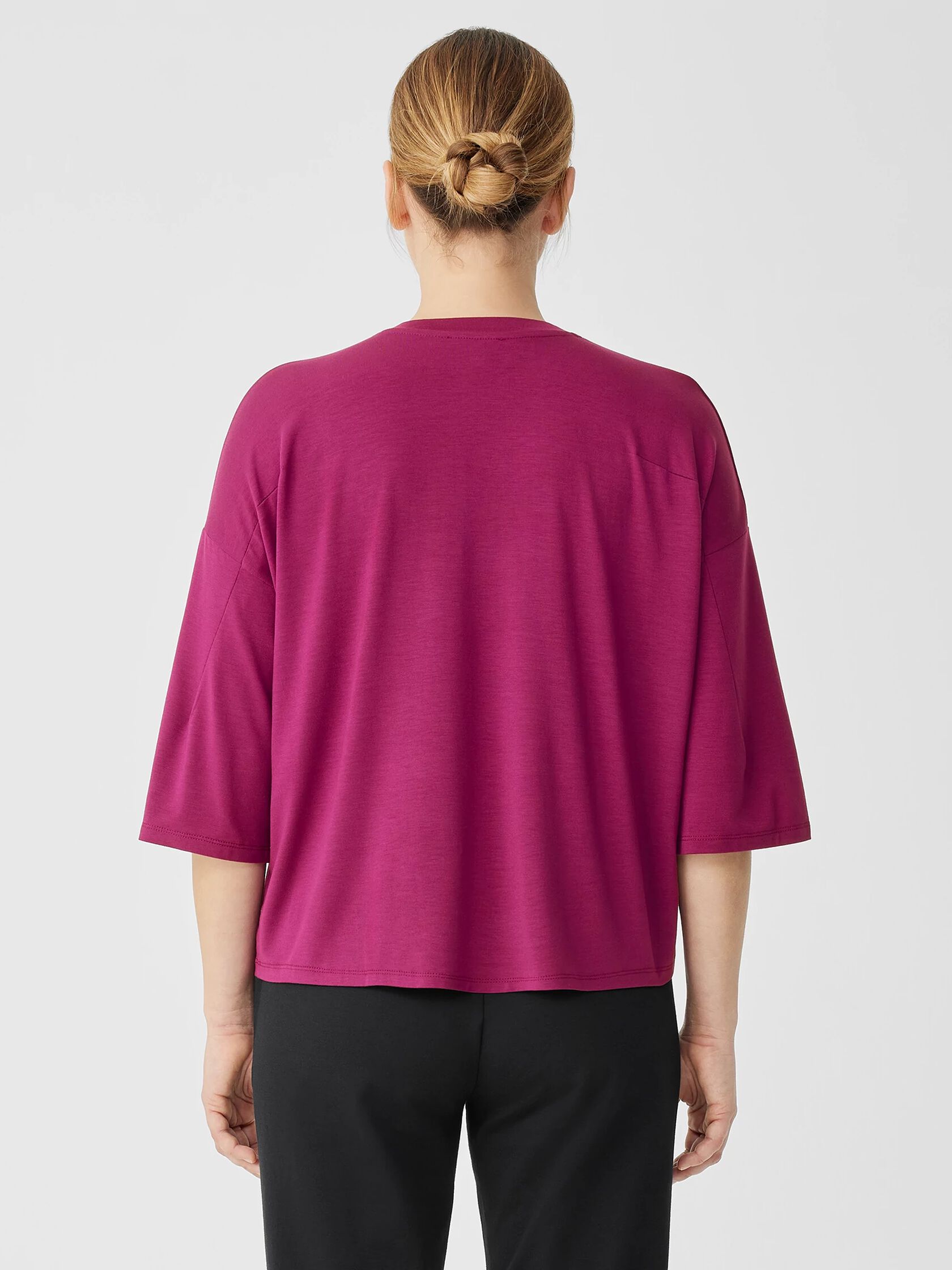 Fine Jersey Column-Sleeve Top