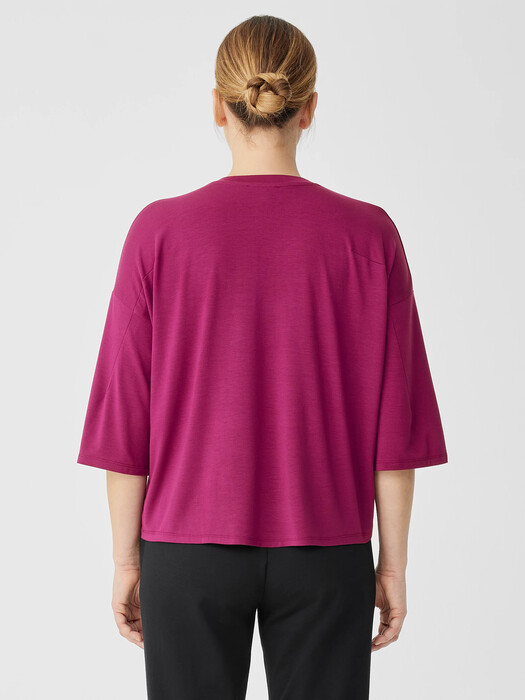 Fine Jersey Column-Sleeve Top