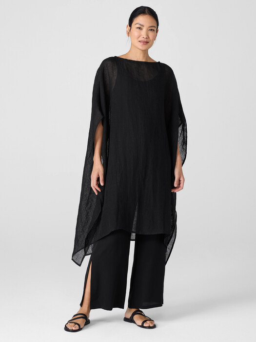 Eileen Fisher - Women's Dlav Organic Linen Gauze Caftan - Black - Size: 1X/2X regular Eileen Fisher - Women's Dlav Organic Linen Gauze Caftan - Black - Size: 1X/2X regular