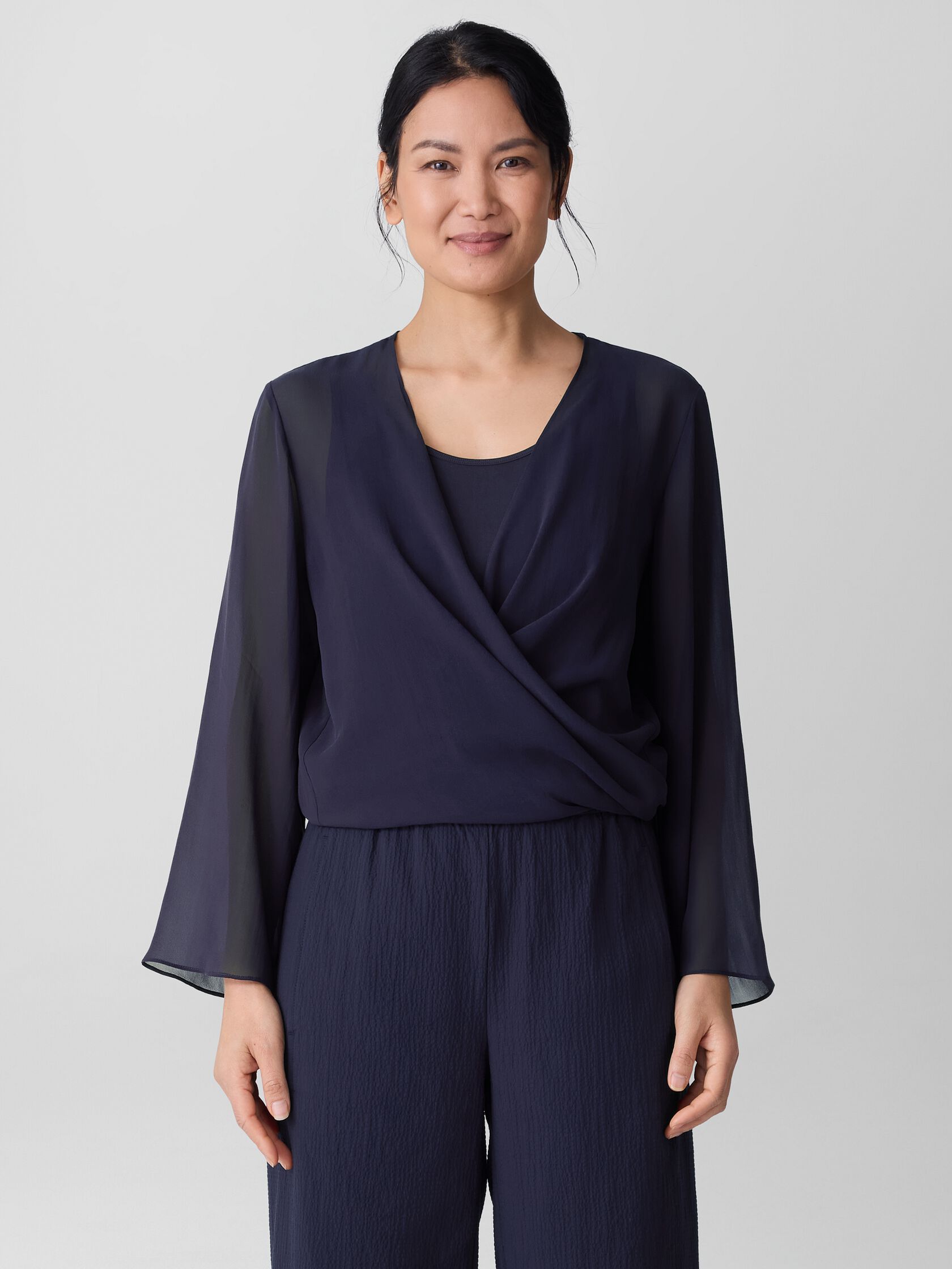 Sheer Silk Georgette Tie Jacket