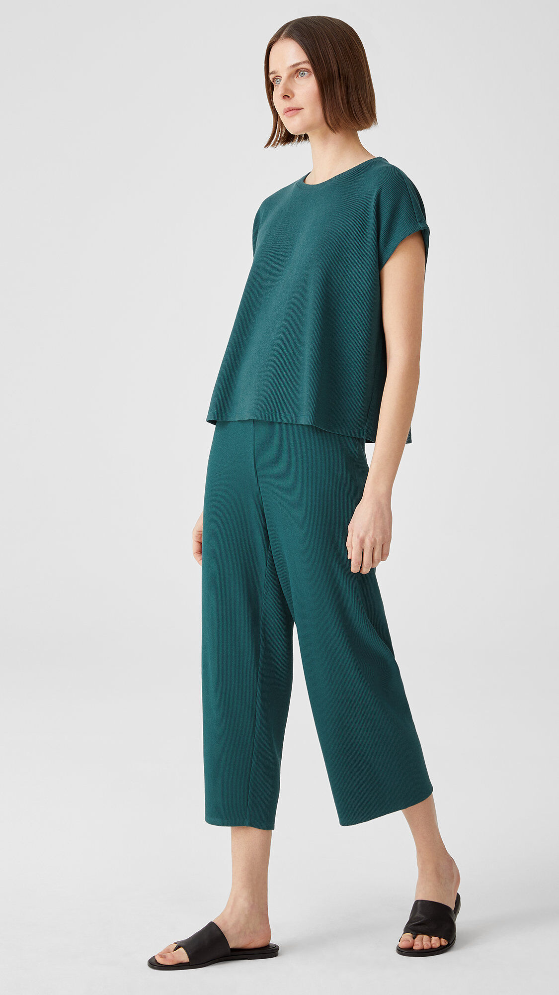 Eileen fisher straight cropped pants discount