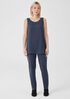 Silk Georgette Crepe Ballet Neck Tank