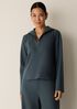 Lightweight Ponte Funnel Neck Top