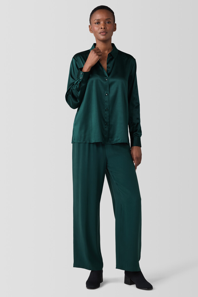 Silk Georgette Crepe Straight Pant Silk Georgette Crepe Straight Pant