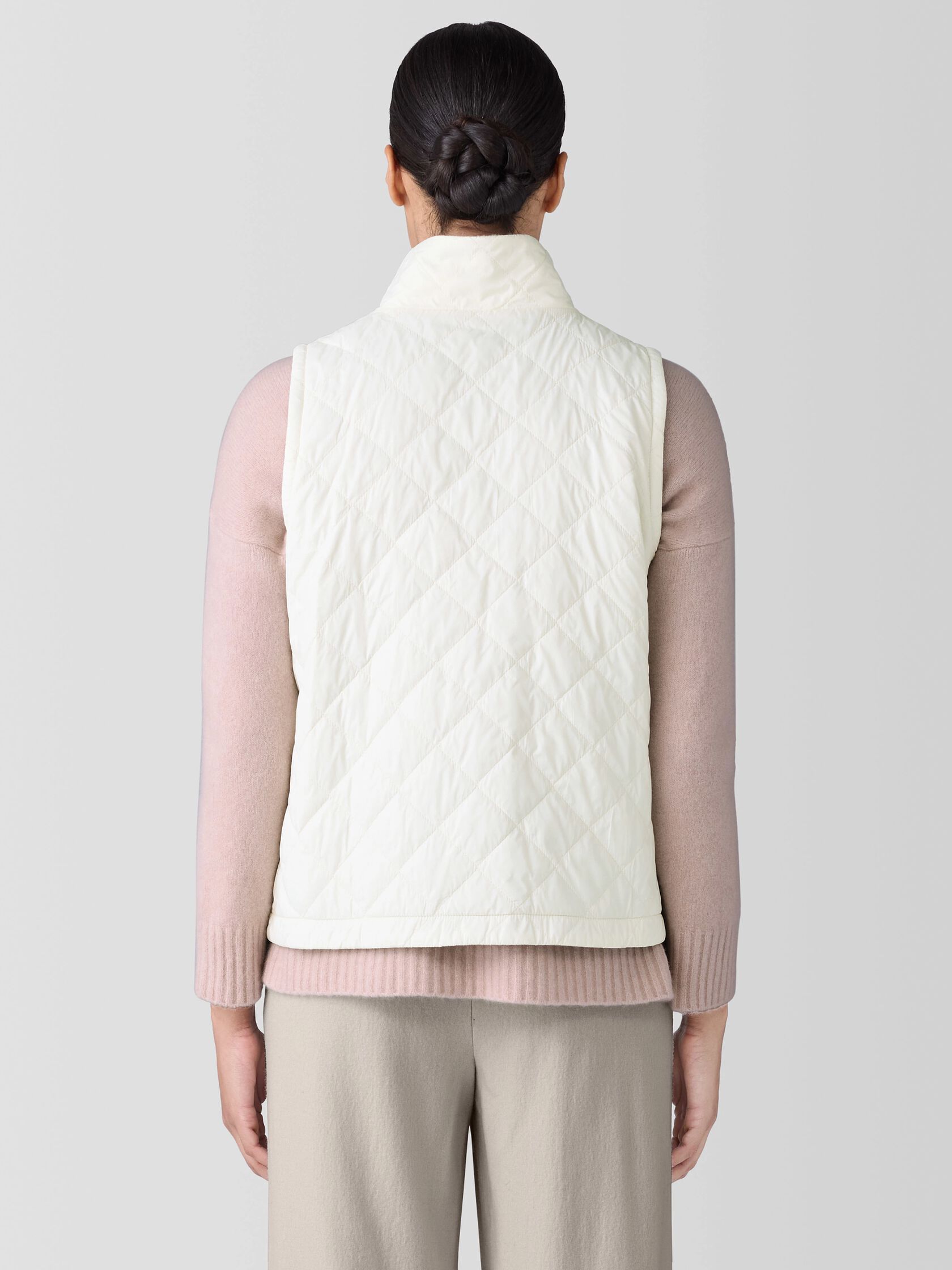 Eggshell Recycled Nylon Reversible Vest