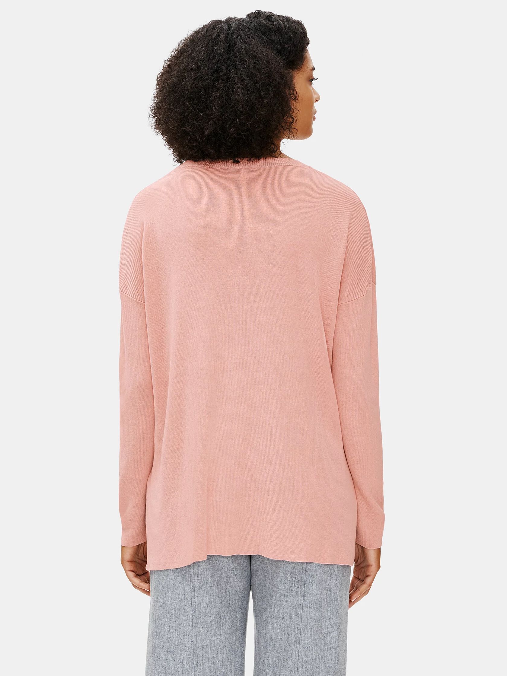 Stretch Crepe Crew Neck Box-Top