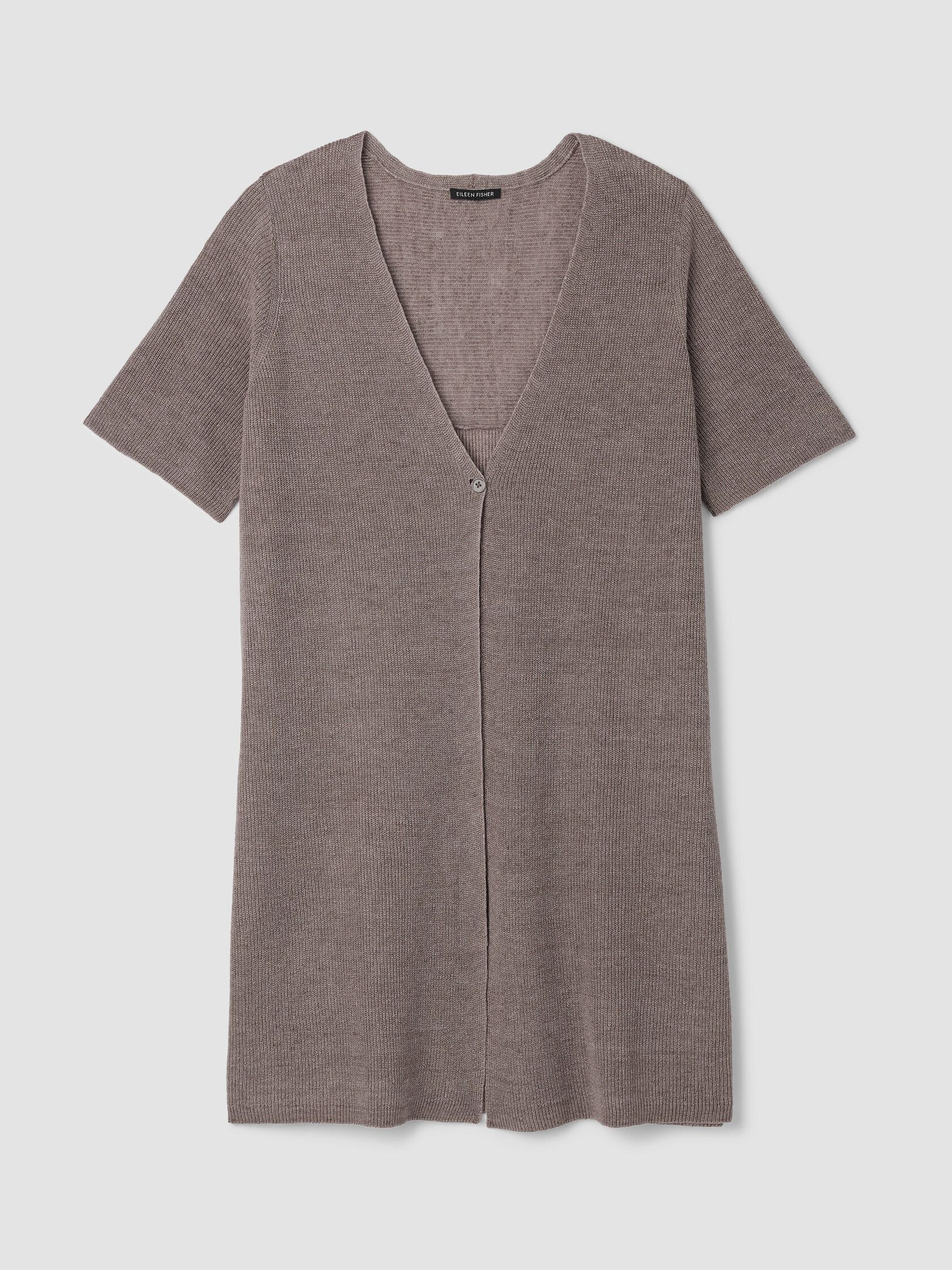 Organic Linen D&eacute;lav&eacute; V-Neck Long Cardigan