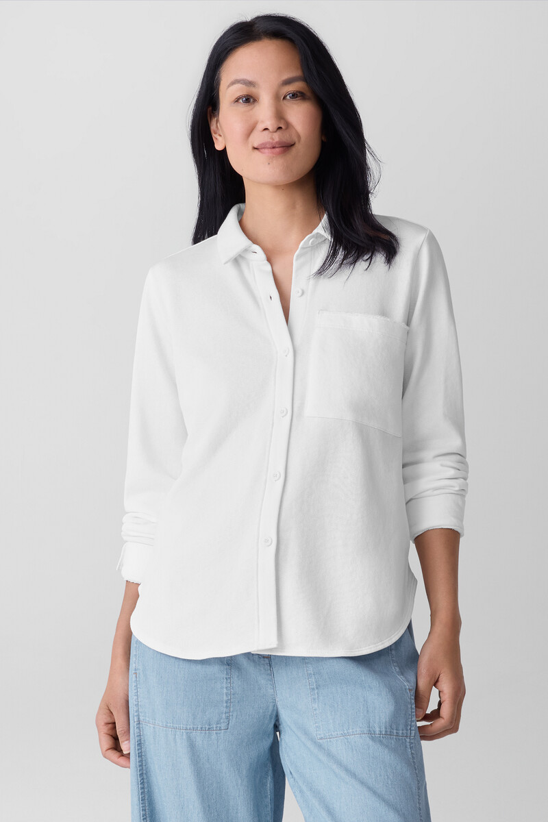Lightweight Organic Cotton Terry Classic Collar Shirt Lightweight Organic Cotton Terry Classic Collar Shirt