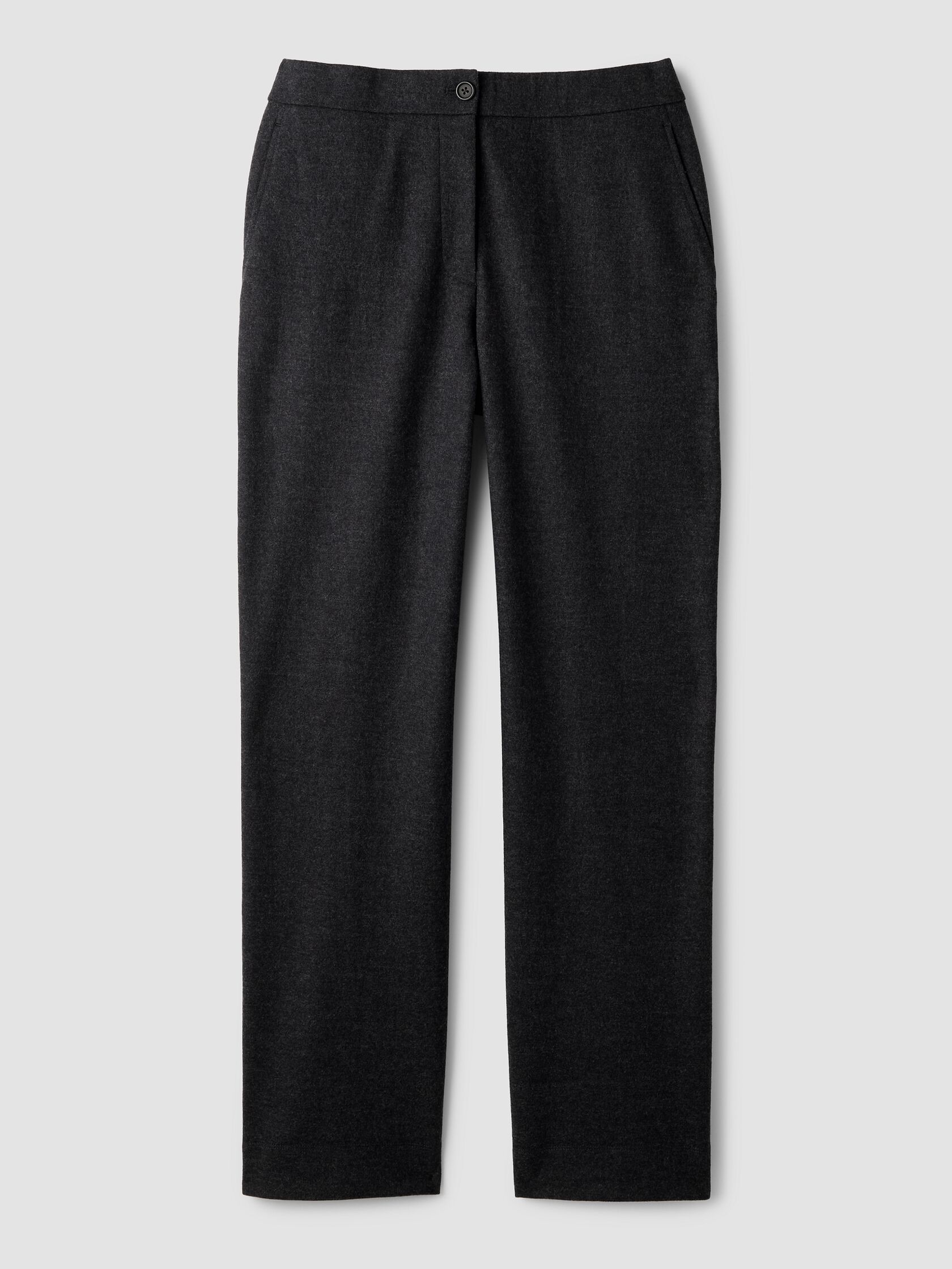 M&eacute;lange Felted Wool Jersey Full-Length Straight Trouser in&nbsp;Regenerative Wool