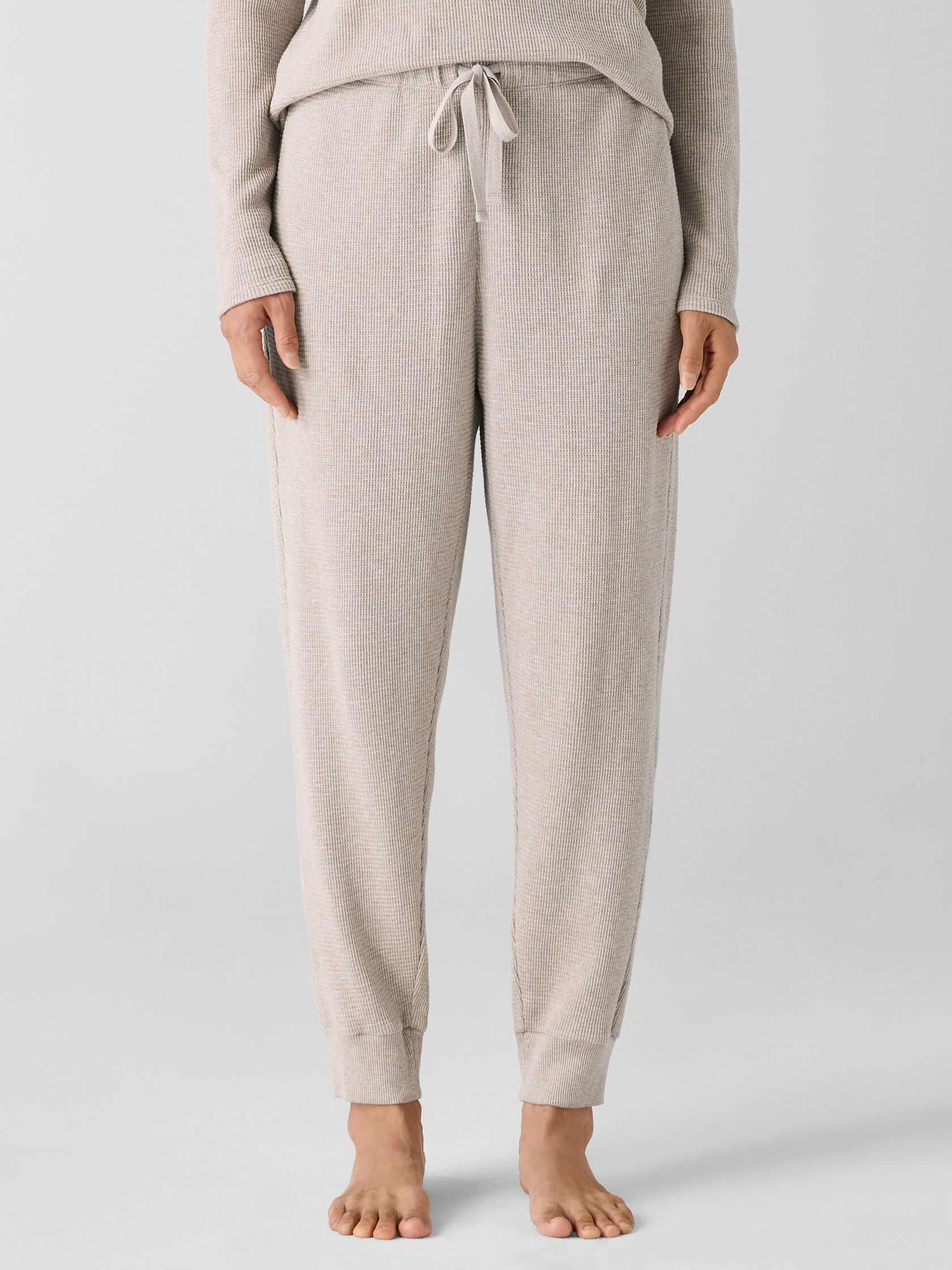 Mélange Organic Cotton Waffle Jogger Sleep Pant