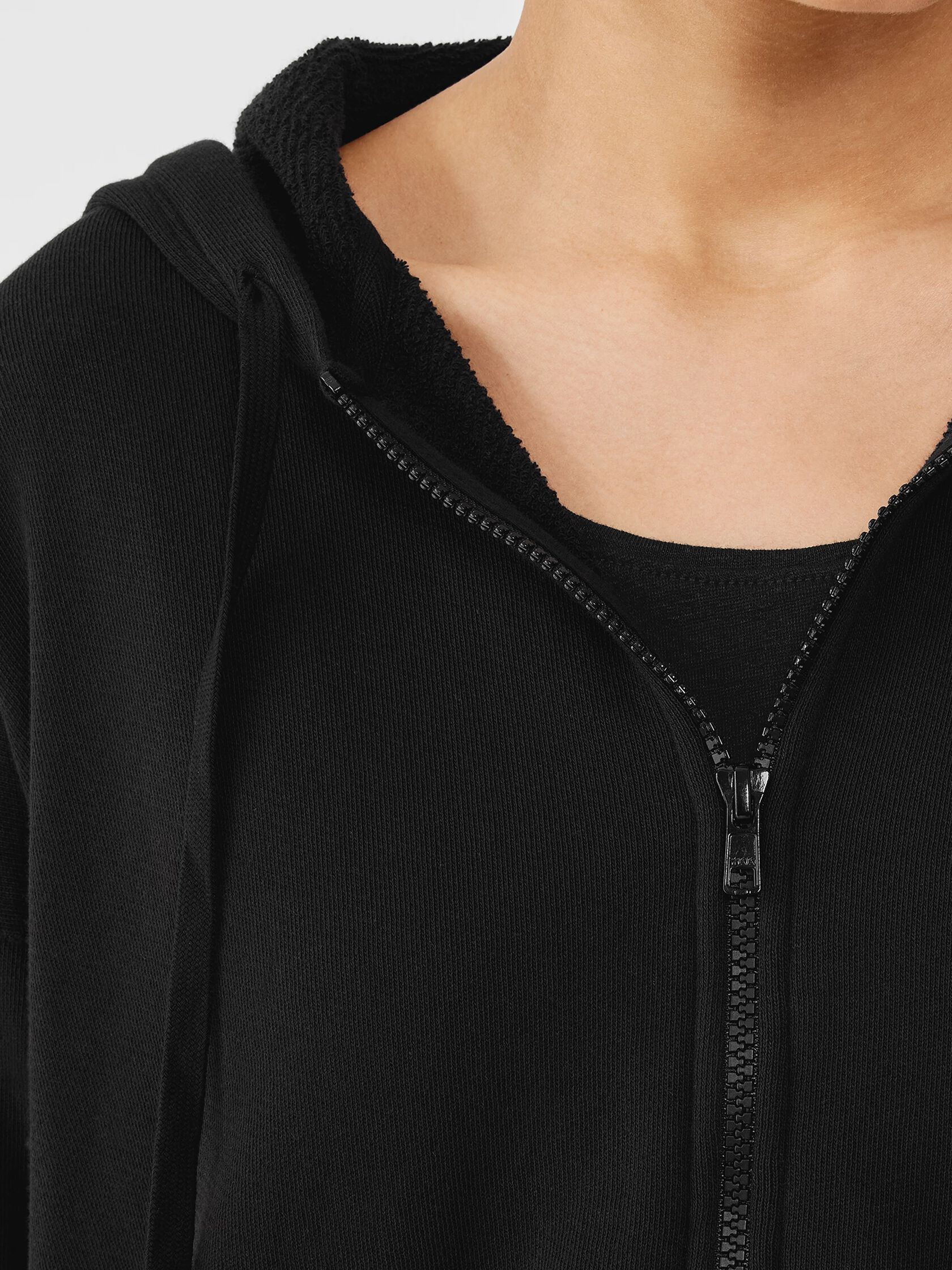 Lightweight Organic Cotton Terry Hooded Top