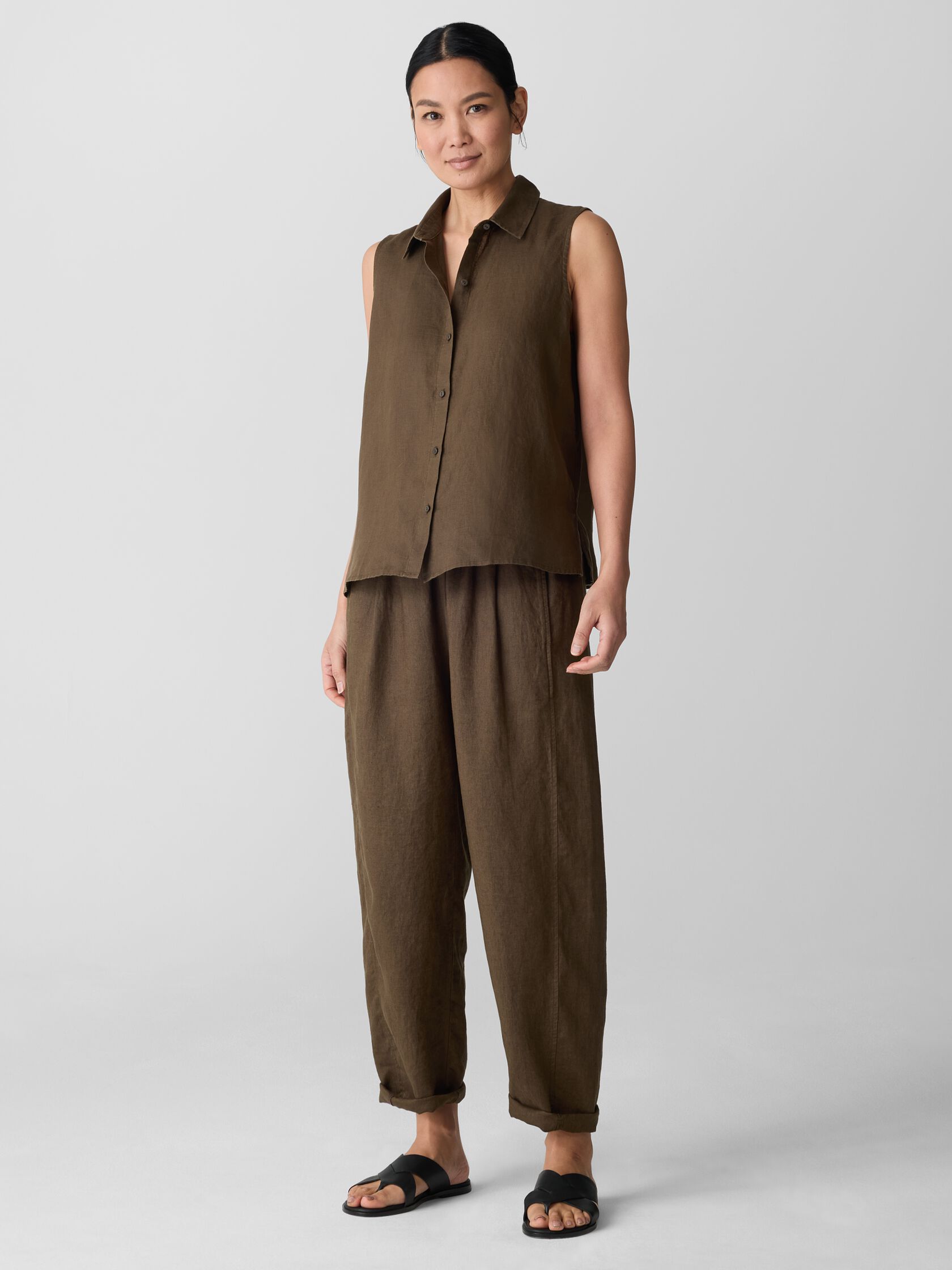 Organic Handkerchief Linen Sleeveless Shirt