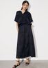 Silk Organic Cotton Brushstroke Maxi Skirt