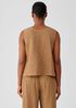 Puckered Organic Linen Scoop Neck Tank