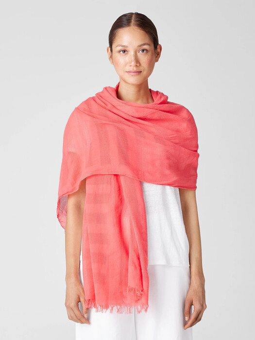 Organic Cotton Mesh Stripe Scarf