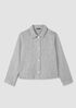 Striped Linen Nylon Sheen Classic Collar Jacket