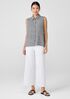 Puckered Organic Linen Sleeveless Shirt