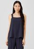 Silk Georgette Crepe Square Neck Tank