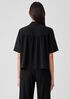 Silk Georgette Crepe Notch Collar Shirt
