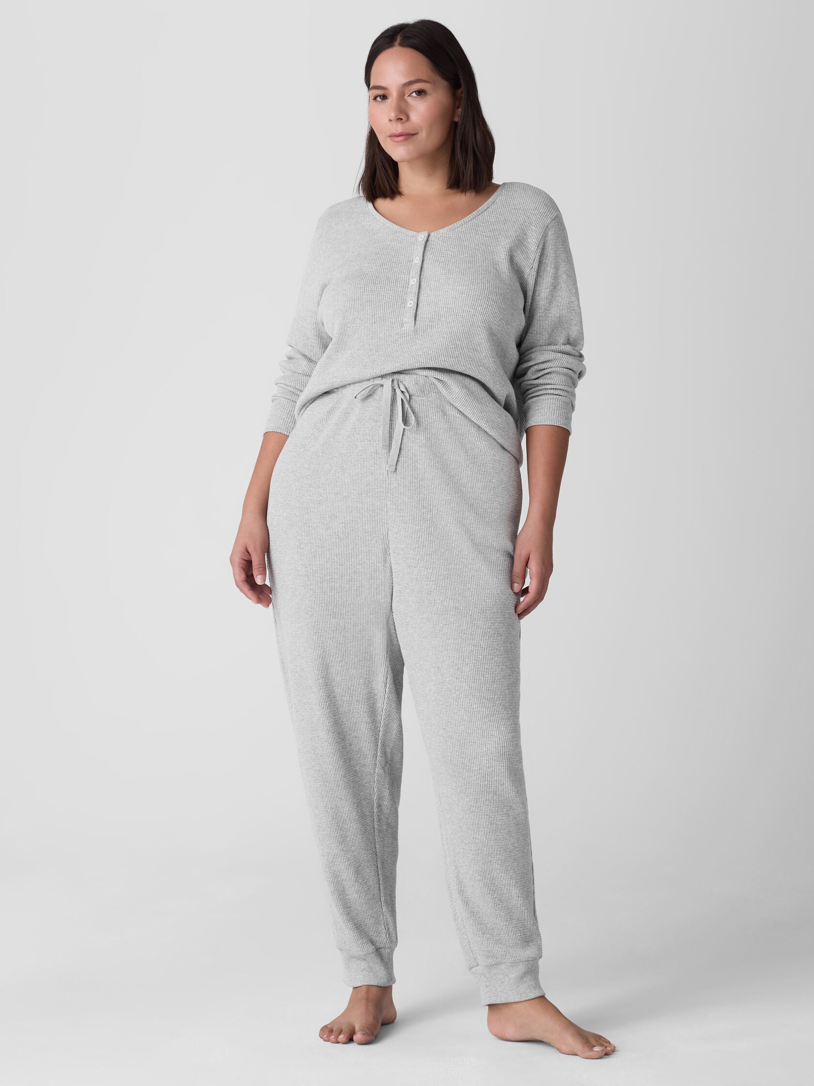 Mélange Organic Cotton Waffle Jogger Sleep Pant